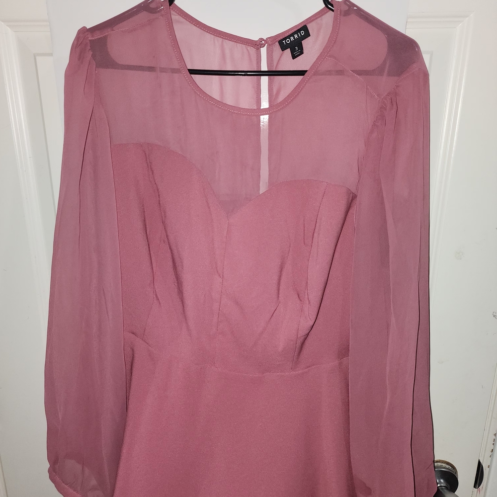 Torrid Mauve Sheer Blouse